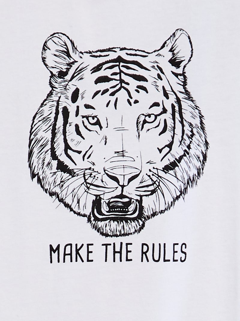 Camiseta estampada de manga corta BLANCO - Kiabi