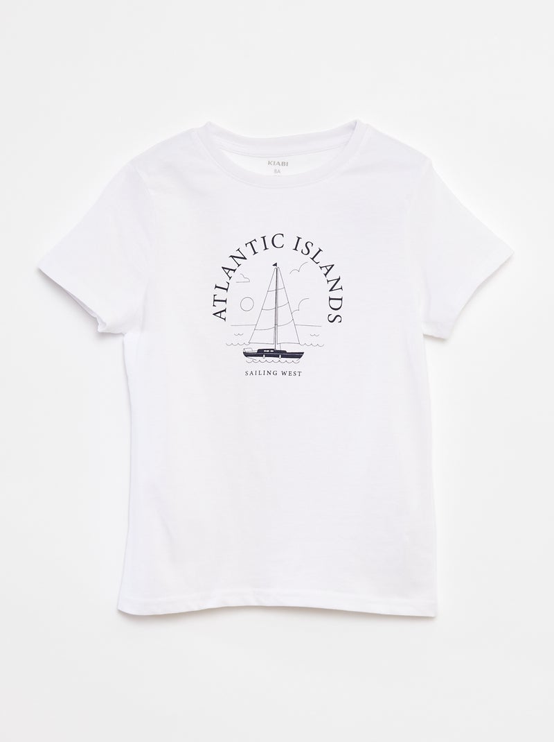 Camiseta estampada de manga corta Blanco - Kiabi