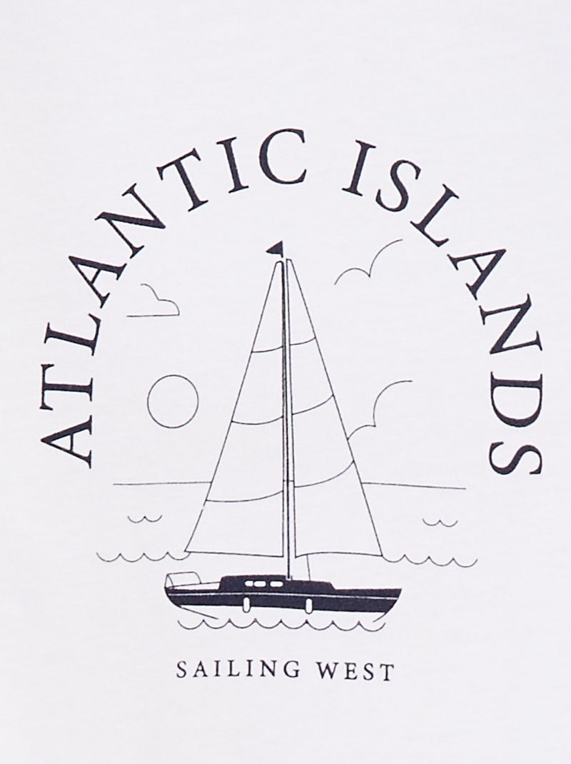 Camiseta estampada de manga corta Blanco - Kiabi