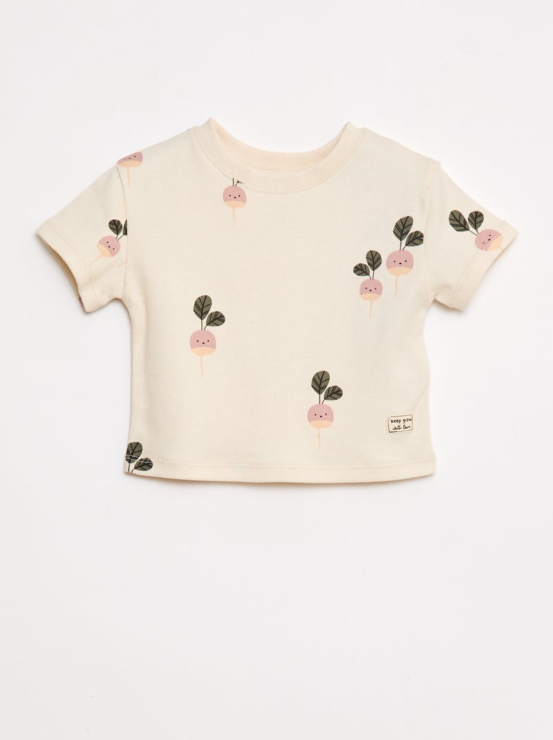 Camiseta estampada de manga corta BLANCO - Kiabi