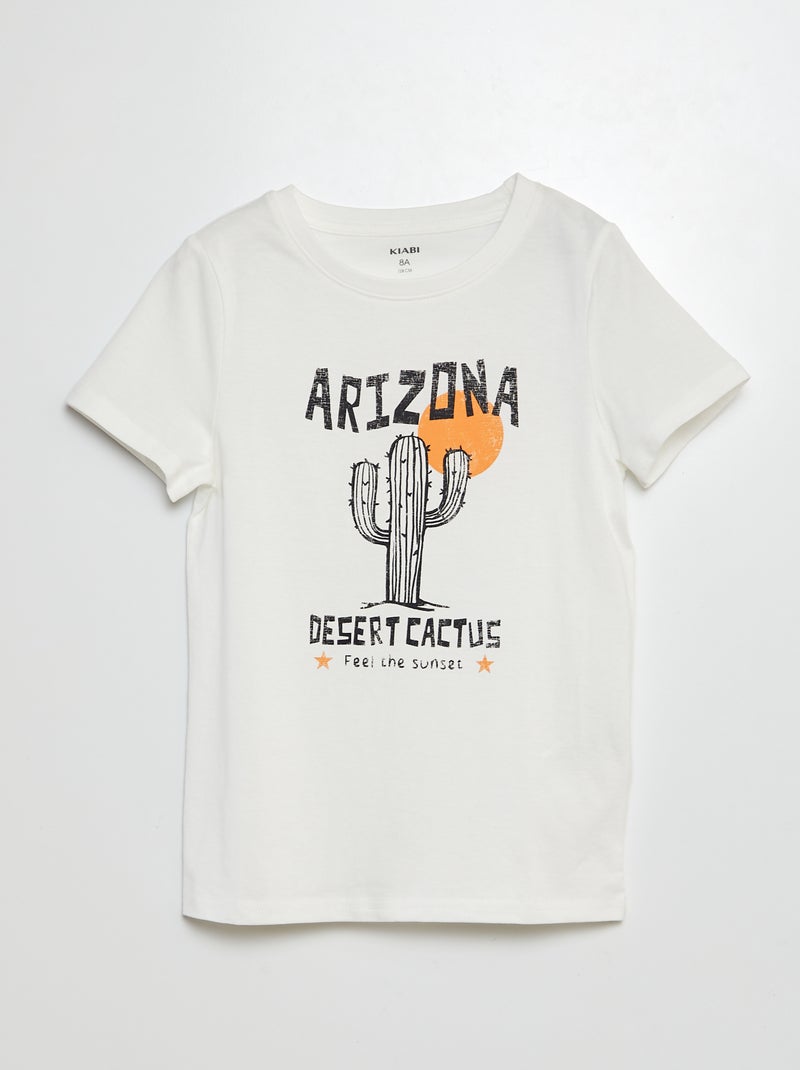 Camiseta estampada de manga corta BLANCO - Kiabi
