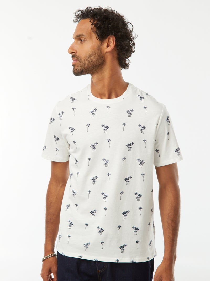 Camiseta estampada de manga corta Blanco - Kiabi