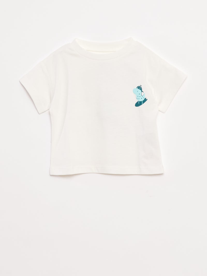 Camiseta estampada de manga corta Blanco - Kiabi