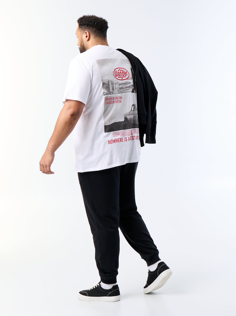 Camiseta estampada de manga corta Blanco - Kiabi