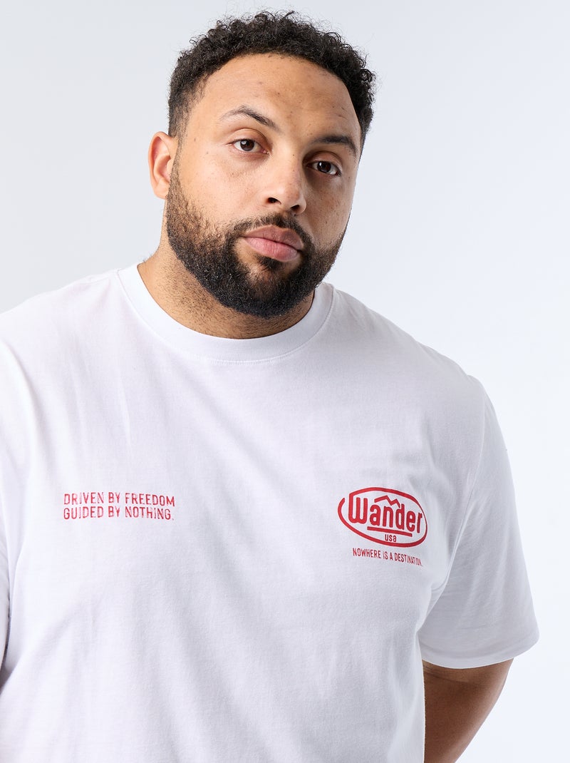 Camiseta estampada de manga corta Blanco - Kiabi