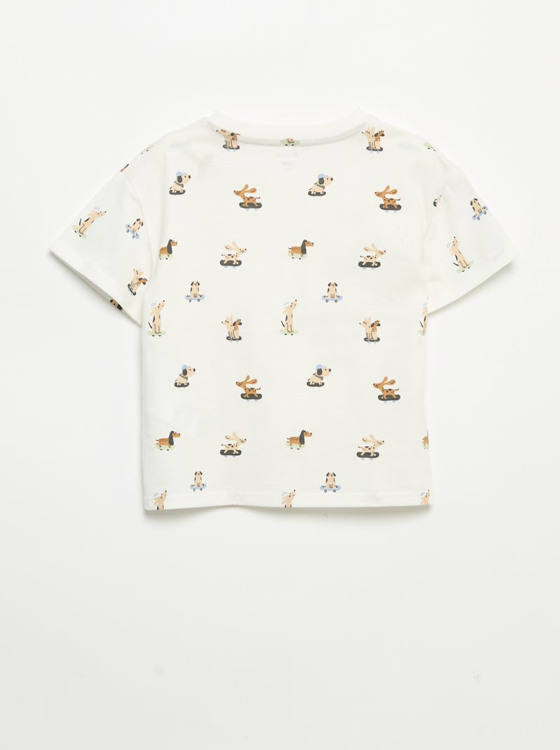 Camiseta estampada de manga corta Blanco - Kiabi