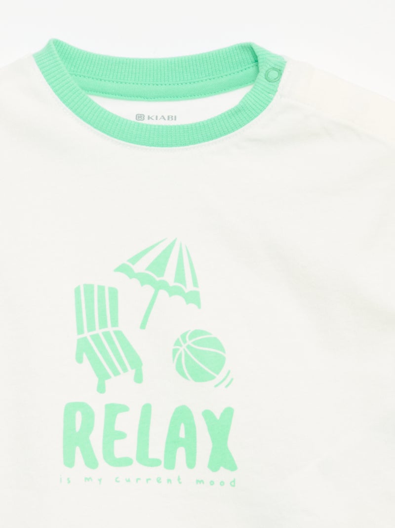 Camiseta estampada de manga corta Blanco - Kiabi