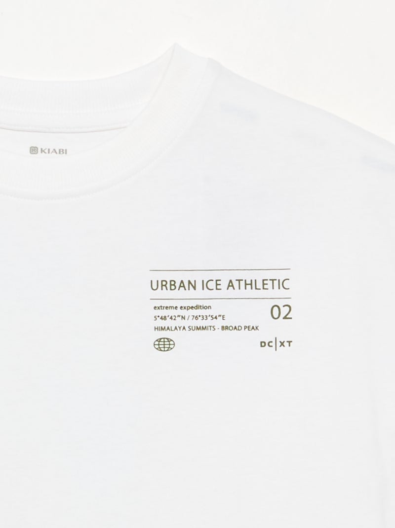 Camiseta estampada de manga corta Blanco - Kiabi