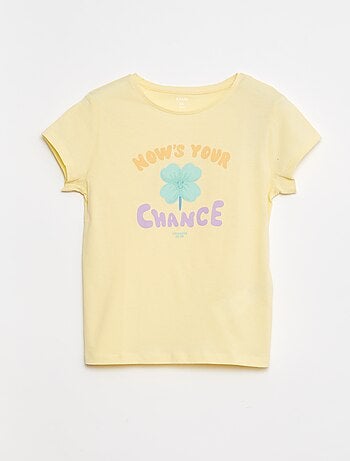 Camiseta estampada de manga corta con cuello redondo