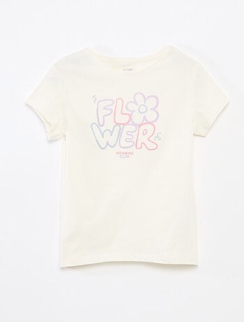Camiseta estampada de manga corta con cuello redondo