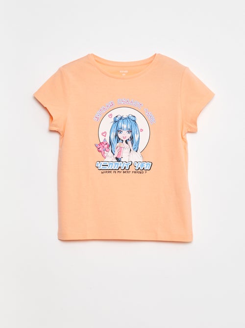 Camiseta estampada de manga corta con cuello redondo - Kiabi