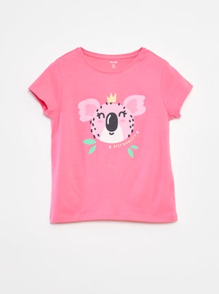 Camiseta estampada de manga corta con cuello redondo