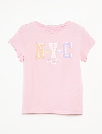 Camiseta estampada de manga corta con cuello redondo