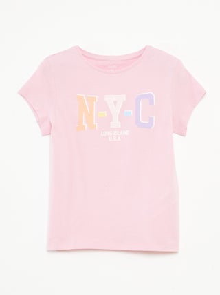 Camiseta estampada de manga corta con cuello redondo