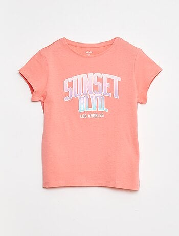 Camiseta estampada de manga corta con cuello redondo