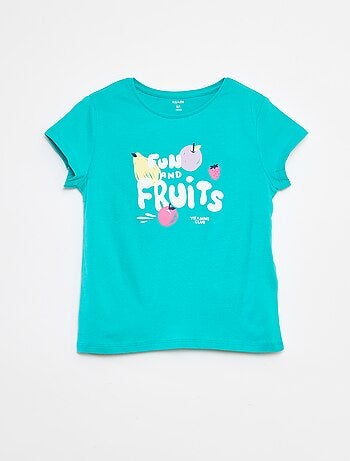Camiseta estampada de manga corta con cuello redondo