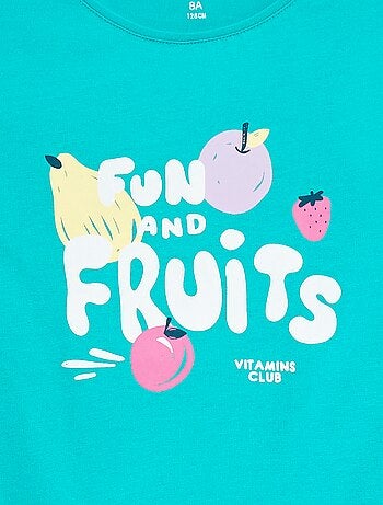 Camiseta estampada de manga corta con cuello redondo