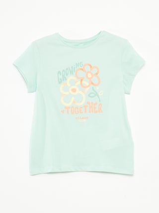 Camiseta estampada de manga corta con cuello redondo