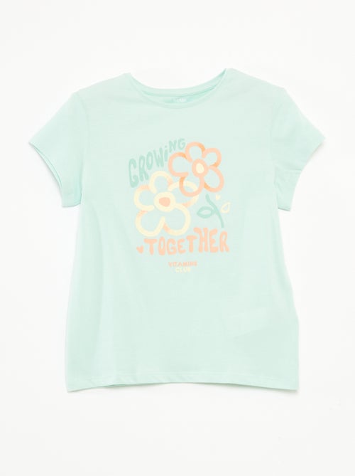 Camiseta estampada de manga corta con cuello redondo - Kiabi
