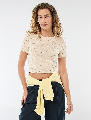 Camiseta estampada de manga corta con diseño