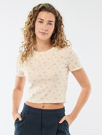 Camiseta estampada de manga corta con diseño