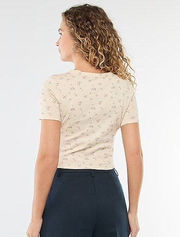 Camiseta estampada de manga corta con diseño