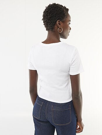 Camiseta estampada de manga corta con diseño