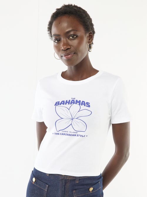 Camiseta estampada de manga corta con diseño - Kiabi