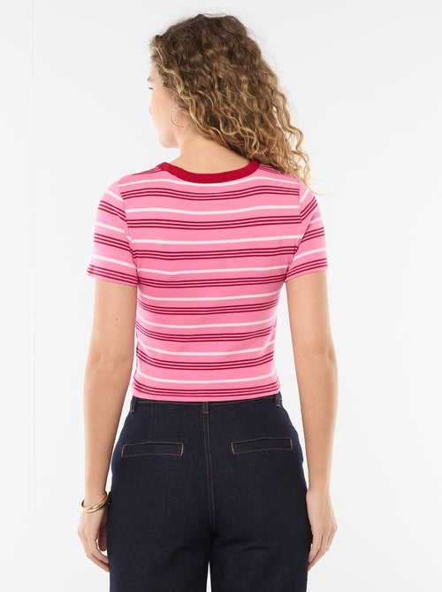 Camiseta estampada de manga corta con diseño - Kiabi
