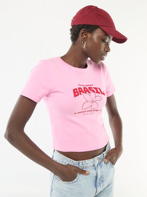 Camiseta estampada de manga corta con diseño - Kiabi