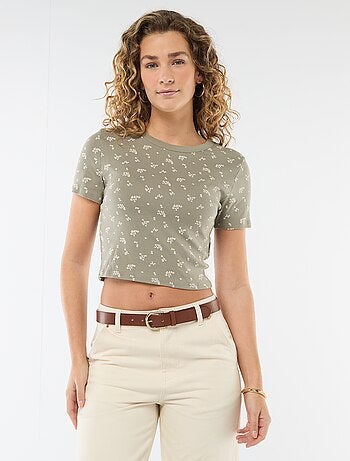 Camiseta estampada de manga corta con diseño