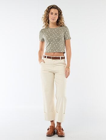 Camiseta estampada de manga corta con diseño