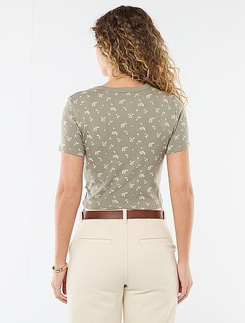 Camiseta estampada de manga corta con diseño