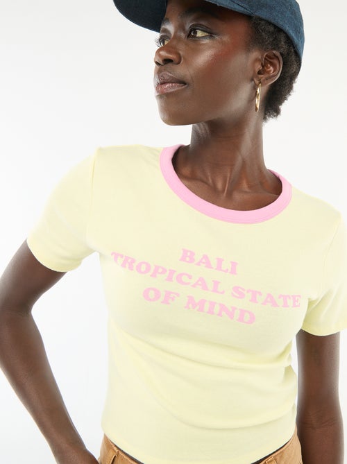 Camiseta estampada de manga corta con motivo - Kiabi