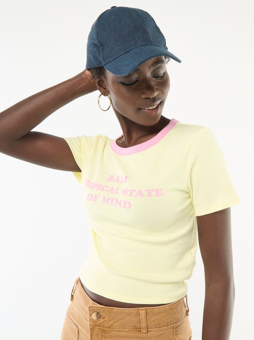 Camiseta estampada de manga corta con motivo - Kiabi