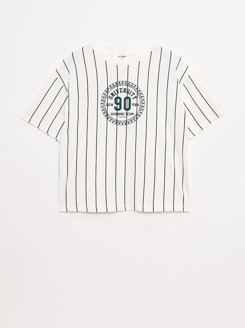 Camiseta estampada de manga corta estilo universidad americana - Kiabi