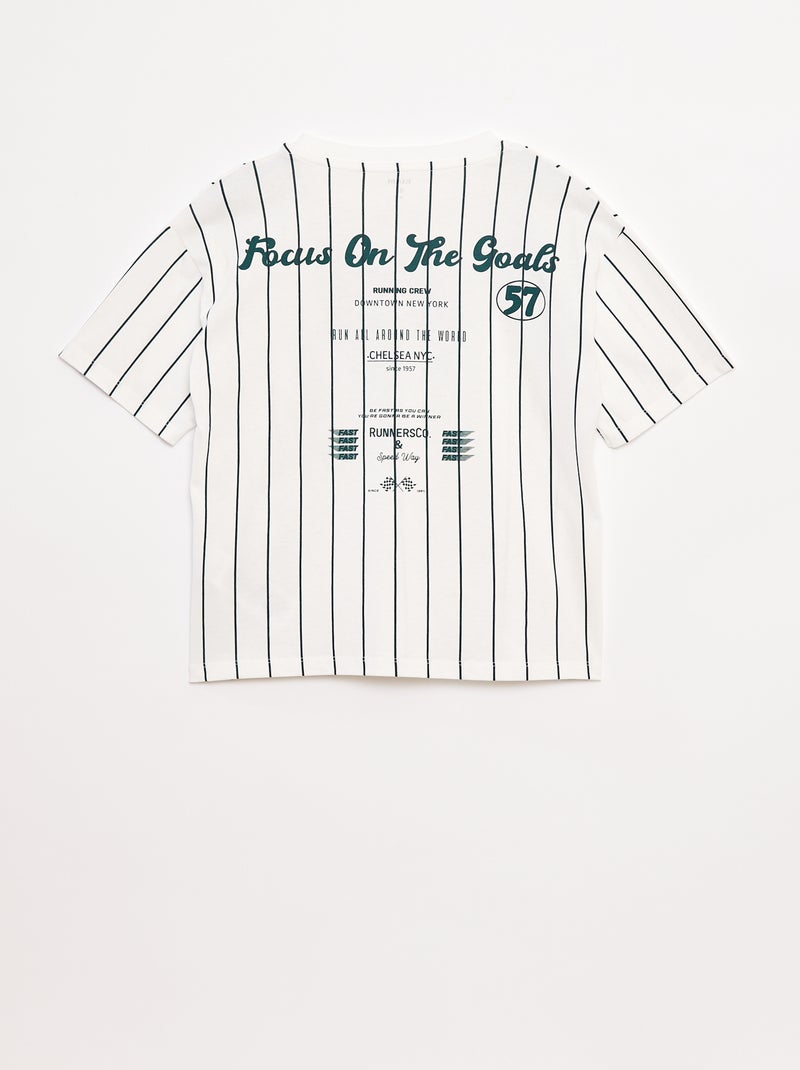 Camiseta estampada de manga corta estilo universidad americana Azul - Kiabi