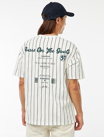 Camiseta estampada de manga corta estilo universidad americana