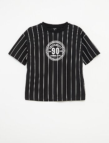 Camiseta estampada de manga corta estilo universidad americana