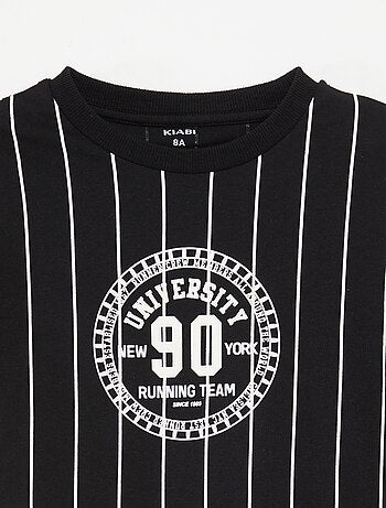 Camiseta estampada de manga corta estilo universidad americana