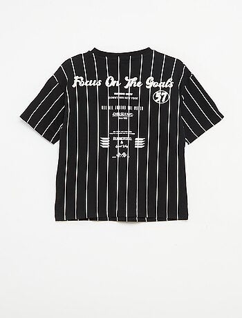 Camiseta estampada de manga corta estilo universidad americana
