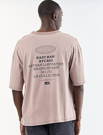 Camiseta estampada de manga corta estilo vintage