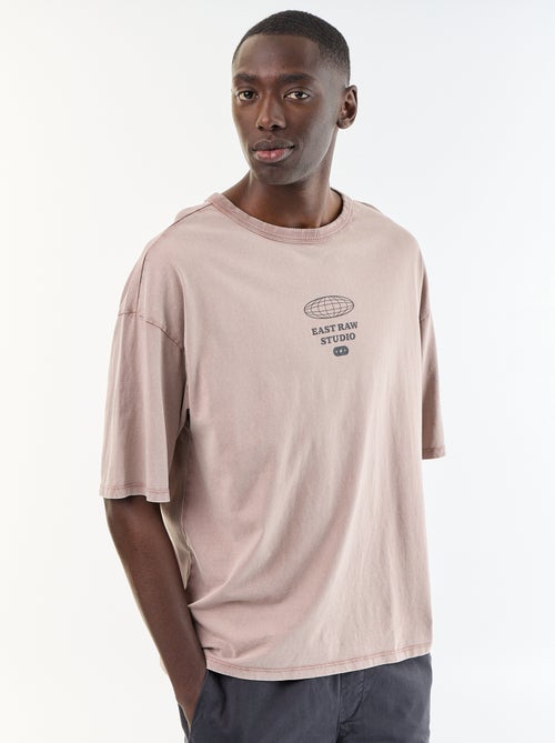 Camiseta estampada de manga corta estilo vintage - Kiabi