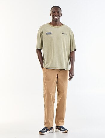 Camiseta estampada de manga corta estilo vintage