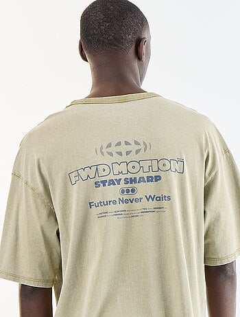 Camiseta estampada de manga corta estilo vintage