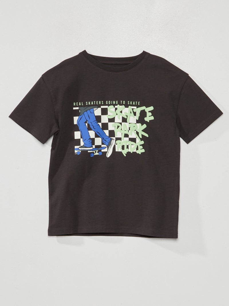 Camiseta estampada de manga corta GRIS - Kiabi