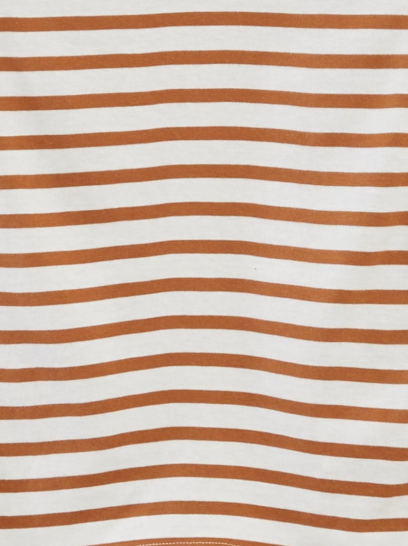 Camiseta estampada de manga corta MARRON - Kiabi