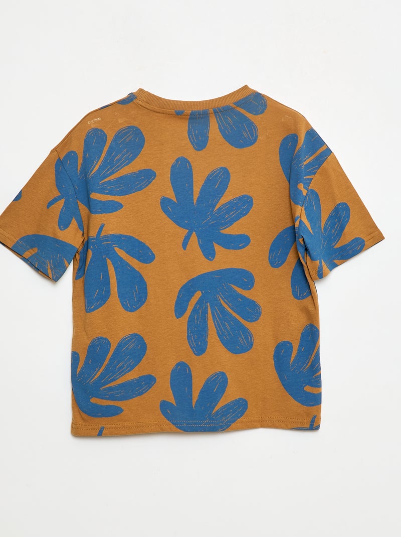 Camiseta estampada de manga corta Marron - Kiabi