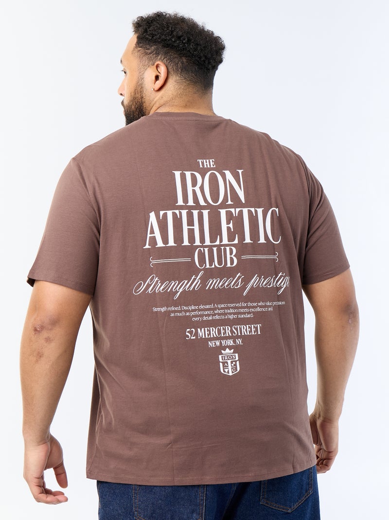 Camiseta estampada de manga corta Marron - Kiabi