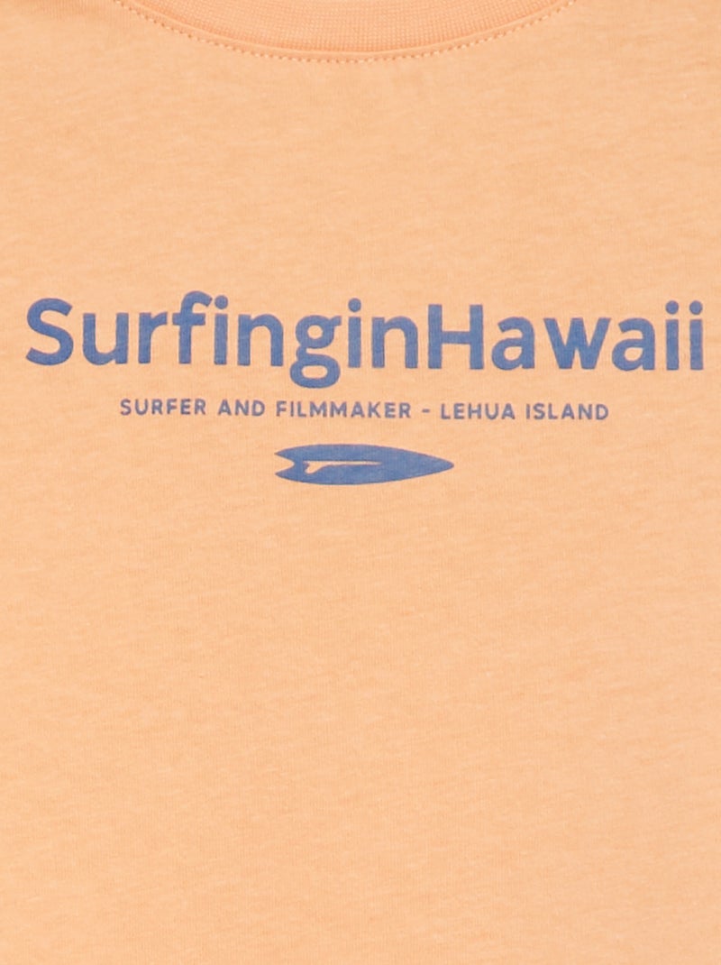 Camiseta estampada de manga corta NARANJA - Kiabi